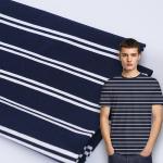 Heathy And Soft Fashionable Easy To Care Striped Knit Fabric For Tracksuit for sale