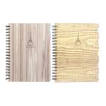 Metal Spiral Presentation Book B5 Diecutting Wood Grain Hard Cover With Index Divider for sale