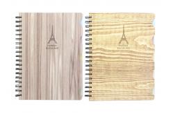 China Metal Spiral Presentation Book B5 Diecutting Wood Grain Hard Cover With Index Divider supplier