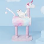 Cute Unicorn Pink Sisal Cat Scratching Post for sale