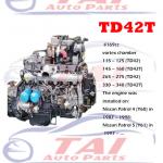 Used TD42 TD42T TD42TI Engine 6 Cylinder With Turbo For Nissan for sale