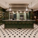 304 Stainless Steel Brass Trim French Kitchen Cabinets Island for sale