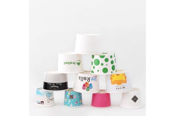 Yogurt 120ml Ice Cream Paper Bowl Yogurt Bowls Custom Logo Double PE Coated