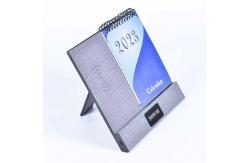 China 2024 Creative Wireless Charging Calendar Multifunctional PU Leather supplier