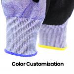 Logo Custom A6 Cut Resistant Gloves With Sandy Nitrile Coating / Touchscreen Compatibility