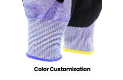 China Logo Custom A6 Cut Resistant Gloves With Sandy Nitrile Coating / Touchscreen Compatibility supplier
