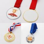 Customized Football Sport Souvenir Gift Blank Gold Plating Sublimation Medals for sale