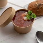 Microwavable Paper Biodegradable Soup Cups Disposable With Lids for sale