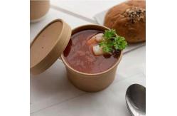China Microwavable Paper Biodegradable Soup Cups Disposable With Lids supplier