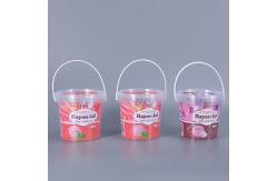 China Customized Logo PP Transparent Packaging Bucket for Ice Cream Container 100% Material supplier