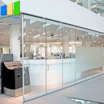 Modern Style Sliding Partition Walls Movable Frameless Folding Glass Doors for sale