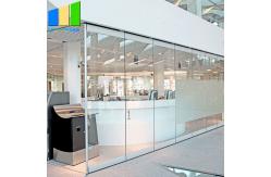 China Modern Style Sliding Partition Walls Movable Frameless Folding Glass Doors supplier