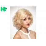 Half Hand Made 14 Inch Short Synthetic Wigs For White Women Heat Resistant for sale