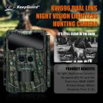 KW696 outdoor wildlife hunting camera dual-lens 30MP no-glow trail camera 1080p night vision 512G forest camera infrared for sale