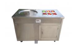 China Single Flat Pan Fried Ice Cream Roll Machine With Optional Container supplier