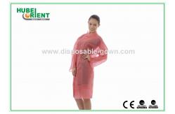 China PP SMS MP Tyvek Single Use Lab Coat With Snap Closure supplier
