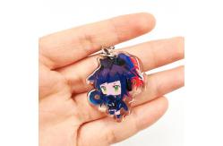 China Custom Print Personalized Eco-friendly Plastic Double Printing Clear Epoxy Glitter Acrylic Keychain supplier