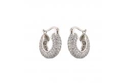 China Micro Pave Sterling Silver Hoop Earring supplier