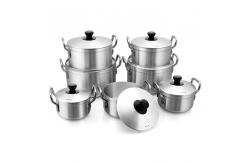 China Recyclable Spin Bottom Cookware Pot Alu Material For Kitchen Cooking supplier