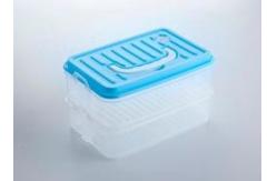 China 2 Layers Freezer And Microwave Safe Containers Plastic Kitchen Organizer supplier