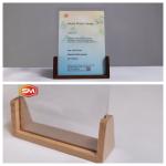 Acrylic Photo Frame with Wood Base for Gift 6x8 for sale