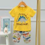 Blue Dinosaur Korean Childrens Plain Pyjamas Shorts breathable feeling for summer for sale