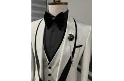 China Slim Fit Mens Tuxedo Suit Special Style Grey Tuxedo Suit supplier