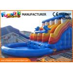 Blue Color Giant Outdoor Inflatable Water Slides Fire Resistance for sale