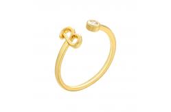 China Engagement gold plated initial ring supplier