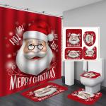 Polyester Christmas Xmas Snowman Shower Curtains Set Home Bathroom Accessories for sale