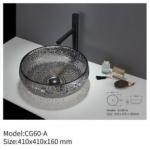 Modern Crystal Glass Wash Basin Bowl Round Polished For Bathroom for sale