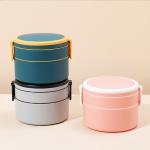 Double Layer Plastic Multi Compartment Lunch Box Bento With Spoon 1000ml 1400ml