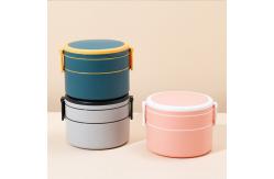 China Double Layer Plastic Multi Compartment Lunch Box Bento With Spoon 1000ml 1400ml supplier
