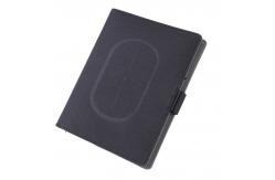 China Business Creative Wireless Charger Notebook With Led Logo Leather supplier