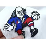 Custom Silicone Labels Cartoon Garment Patches Old Man Playing Basketball Pattern for sale
