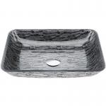 Titanium Black / Gray Bathroom Wash Basins L460 * W330 * H105mm Rectangular Black Vessel Sink