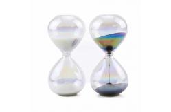 China Classic Glass Sand Timer Hourglass  Sand Clock Black And White supplier