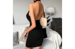 China White Sleeveless V Neck 84cm Sexy Button Front Dress Tight Fitting supplier