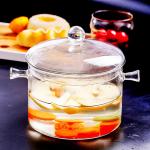 Borosilicate Heat Resistant 1500ml Saucepan Glass Cooking Pot