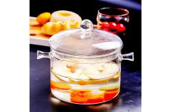 China Borosilicate Heat Resistant 1500ml Saucepan Glass Cooking Pot supplier