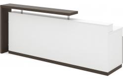 China Modern 2.55M Custom Reception Desk Standing Coffee Oak Ivory White supplier