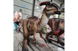 China 4M Long Lifelike Animatronic Roaring Parasaurolophus With Mouth Open And Eye Blink supplier