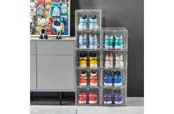 China Front Open Clear Shoes Box With Custom Logo Transparent supplier