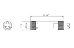 China Customizable M8 IP67 3/4pin Straight Female Metal Plug with Screw Terminal supplier