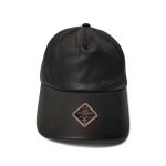 Black PU Leather 5 Panel Baseball Cap Shade Without Logo ISO9001 for sale