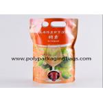 Biodegradable 3 Liter Double Bottom Stand Up Spout Pouch With Spigot for sale