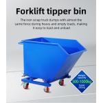 1.5 Cubic Yard Self Dumping Hopper Steel Tipping Forklift Skip Bin Industrial Dumpster for sale