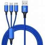 1.2m 3 In 1 USB Charger Cable ,  Multi Port Micro Lighting USB C Sync And Charge Cable for sale