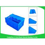 Mesh Collapsible Plastic Containers with Attached Lids / Package Folding Plastic Crates for sale