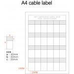 30x60-20mm 2mil A4 White Matte Translucent Water Resistant Vinyl Cable Label for sale